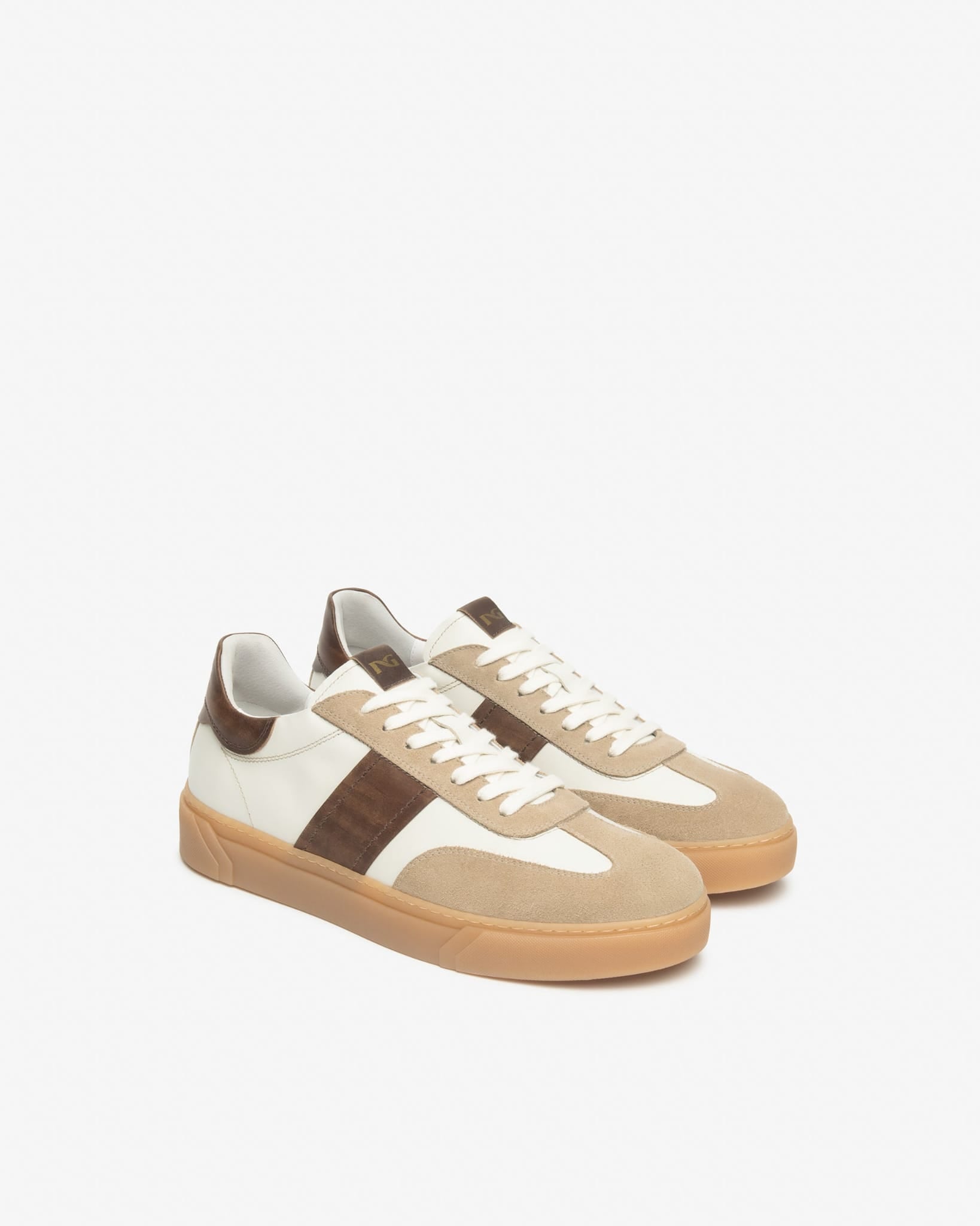 Nerogiardini sneakers bianco/camel
