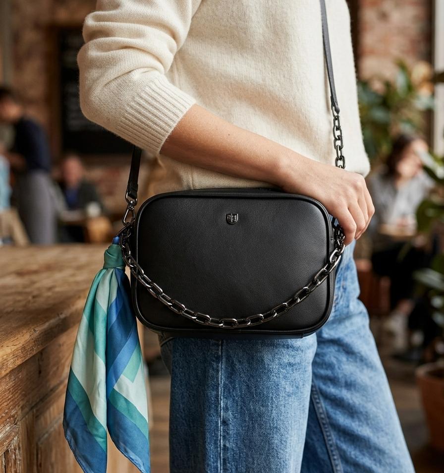 Igi&Co Borsa a tracolla in ecopelle nero